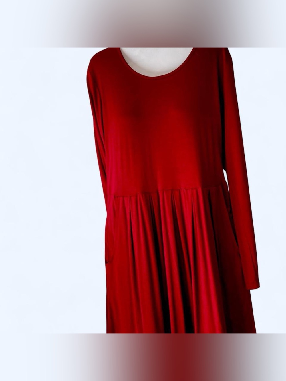 Fanfly red midi dress with pockets. Size M
